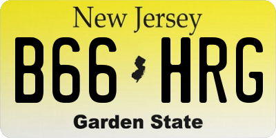 NJ license plate B66HRG