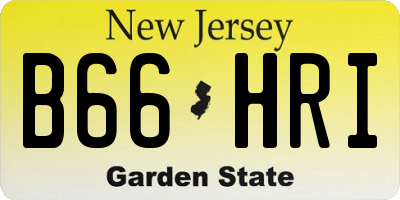 NJ license plate B66HRI