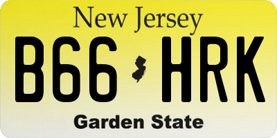 NJ license plate B66HRK