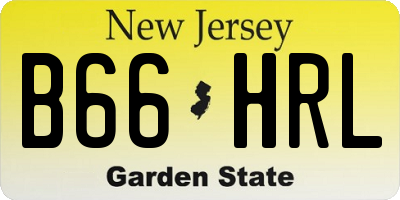 NJ license plate B66HRL