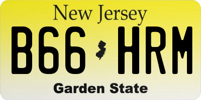 NJ license plate B66HRM