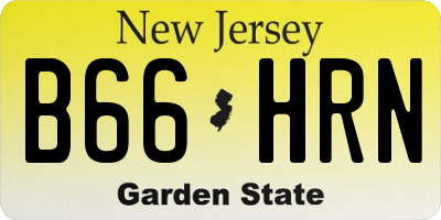 NJ license plate B66HRN