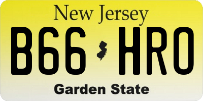 NJ license plate B66HRO