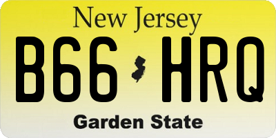 NJ license plate B66HRQ