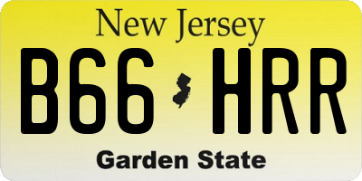 NJ license plate B66HRR