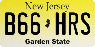 NJ license plate B66HRS