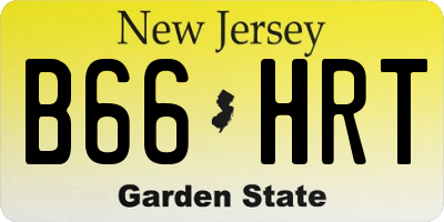 NJ license plate B66HRT