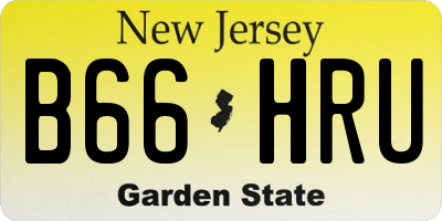 NJ license plate B66HRU