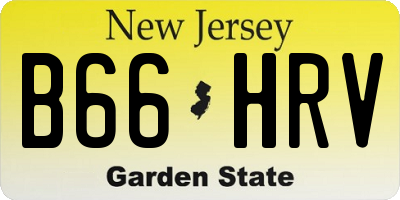 NJ license plate B66HRV