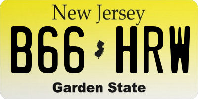 NJ license plate B66HRW