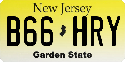 NJ license plate B66HRY