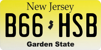 NJ license plate B66HSB