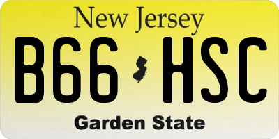 NJ license plate B66HSC
