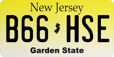 NJ license plate B66HSE