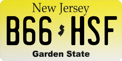 NJ license plate B66HSF