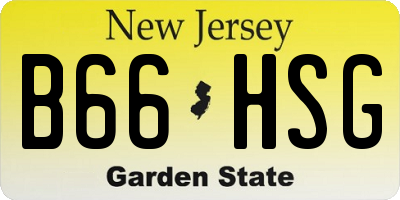 NJ license plate B66HSG