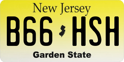 NJ license plate B66HSH