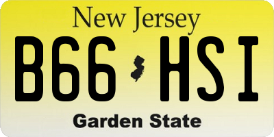 NJ license plate B66HSI