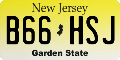 NJ license plate B66HSJ