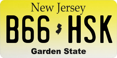 NJ license plate B66HSK