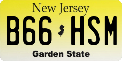 NJ license plate B66HSM