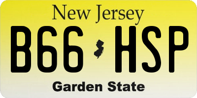 NJ license plate B66HSP