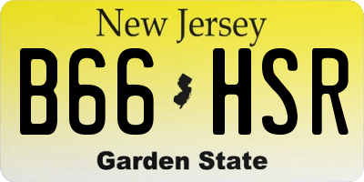 NJ license plate B66HSR