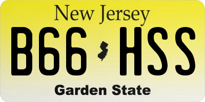 NJ license plate B66HSS
