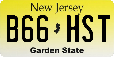 NJ license plate B66HST