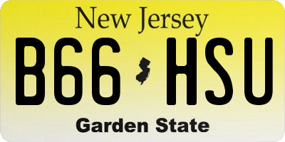 NJ license plate B66HSU