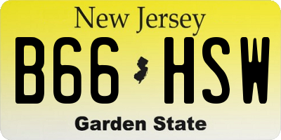 NJ license plate B66HSW
