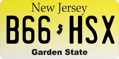 NJ license plate B66HSX