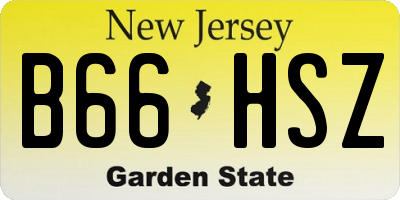 NJ license plate B66HSZ