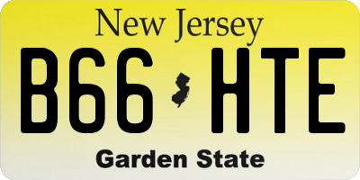 NJ license plate B66HTE