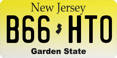 NJ license plate B66HTO