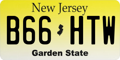 NJ license plate B66HTW