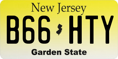NJ license plate B66HTY