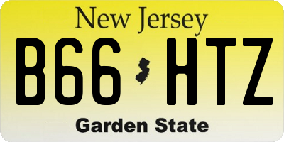 NJ license plate B66HTZ