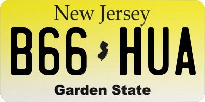 NJ license plate B66HUA