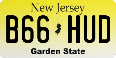 NJ license plate B66HUD