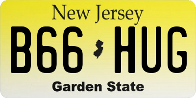 NJ license plate B66HUG