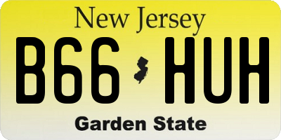 NJ license plate B66HUH