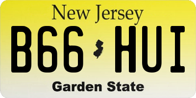 NJ license plate B66HUI