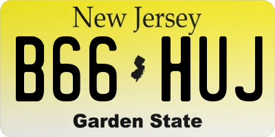 NJ license plate B66HUJ
