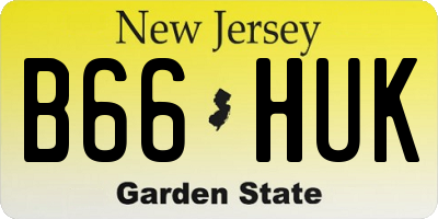 NJ license plate B66HUK