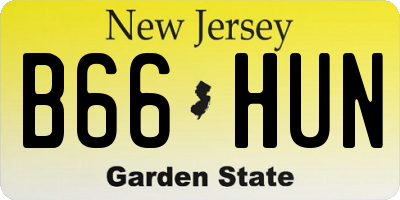 NJ license plate B66HUN