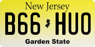 NJ license plate B66HUO