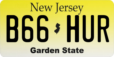 NJ license plate B66HUR