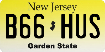 NJ license plate B66HUS