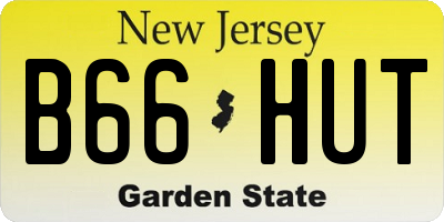 NJ license plate B66HUT